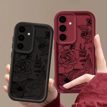 Flower Soft Case For Samsung Galaxy S25 Edge FE S26 S24 S23 S22 Ultra A57 A37 A17 A56 A36 A26 A16 A54 A15 5G A55 A25 Phone Cover 1