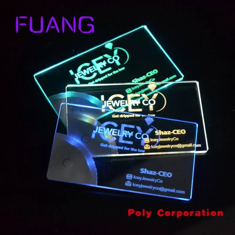 

Custom 7 Unique Glow Invitations Led Business Card Luxury Design Business Cards Custom Holographic Glowing Light Nfc Business C