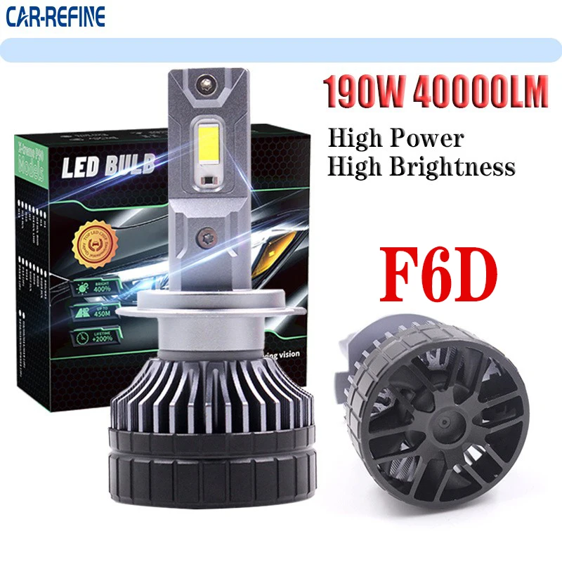 

190W 40000LM f5d f6d H7 Led Headlight Bulb CSP 3570 Canbus 6000K H1 H4 H7 H11 9005 9006 9012 Car Led Headlight Fog Light 12v 24V