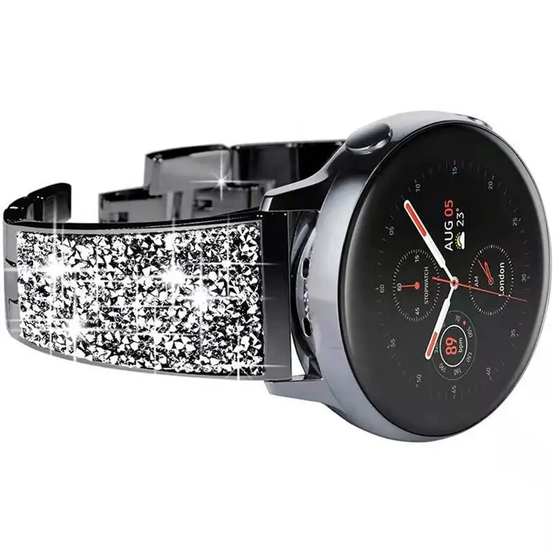 Elegant Diamond Bracelet Watch Strap, 20-22mm Adjustable Band