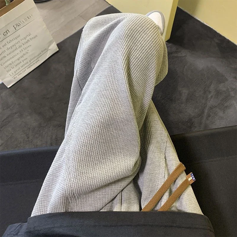 Korean high end wide leg pants for winter loose men's and women's high waist drape personalized casual straight pants y2k pants