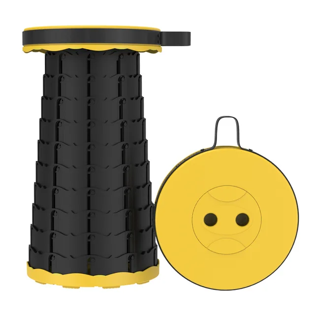 Telescopic Stool Retractable Stool Folding Chiar Fishing Chair Portable Camping Hiking Stool Outdoor Furniture Mini Chair SH-Yellow