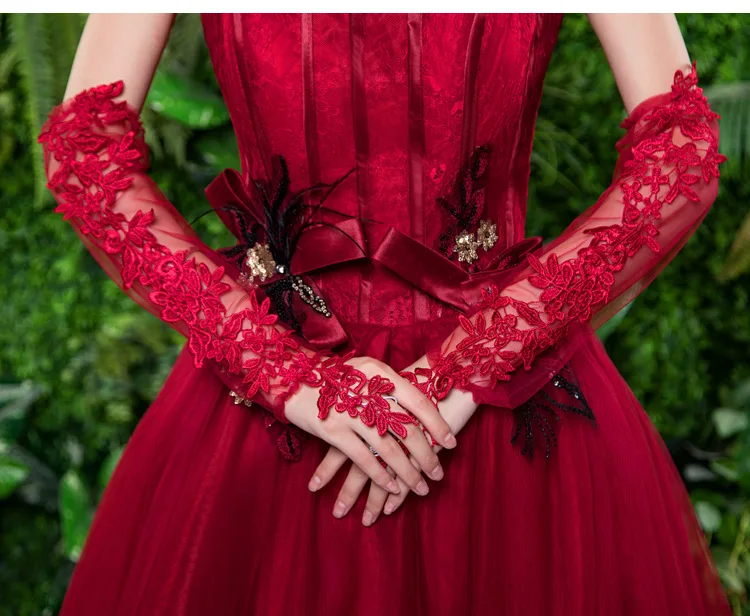 Gants Longs Mi-bras Noirs Dentelle Florale Music Legs - Gants Et Mi