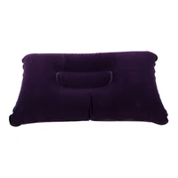 Super-thick Flocking Fabric Inflatable Pillow Portable Travel Pillow for Outdoor Activities (Dark Blue) 1