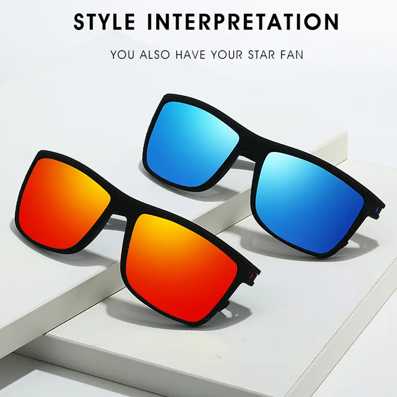 Square Polarized Sunglasses for Men and Women Lightweight Frame Sun Glasses - Image 4