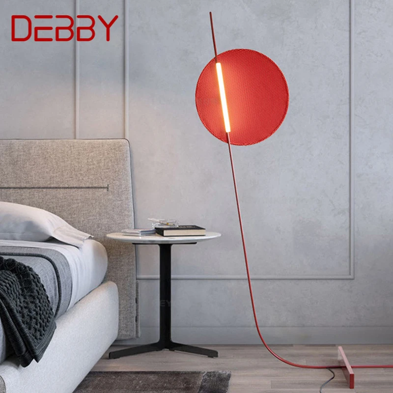 

DEBBY Nordic Red Floor Lamp Fashionable Modern Family Iiving Room Bedroom Creativity LED Decorative Standing Light