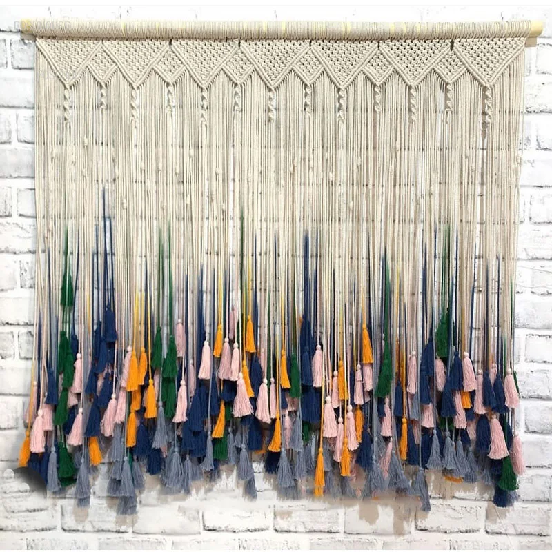 Hand Woven Wall Hanging Tapestries Room Home Decor Tassel Color