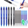 Blue and black 25/set 0.5mm erasable large capacity neutral pen set with built-in eraser, suitable for office stationery 1