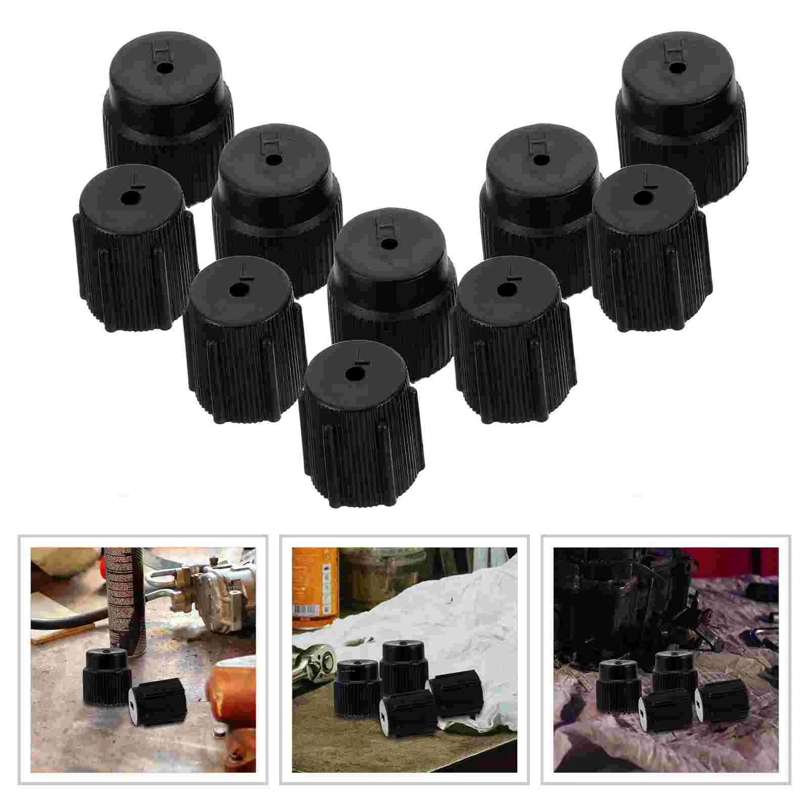 10PCS R134a Cap Air Conditioning Service AC System Charging Port Caps, A/C System Valve Core And Cap Kit, 13mm & 16mm Air Conditioning Cap