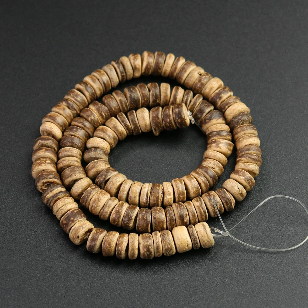 Coconut Shell String 8mm 1 String Natural Coconut Shell Loose Beads Wooden Buddhism Making ...