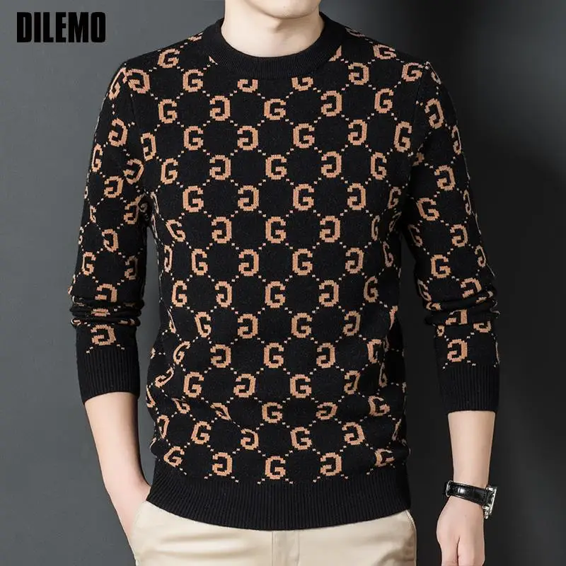 Top Grade Luxury New Fashion Brand Knit Pullover Knitted Sweater Men