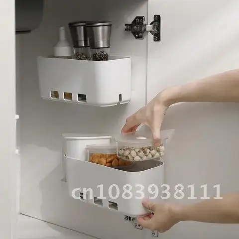 

Wall Hanging Organizer Retractable Drawer Type Storage Rack Multi-function Punching Free Bathroom Kitchen Storage Shelf Dropship
