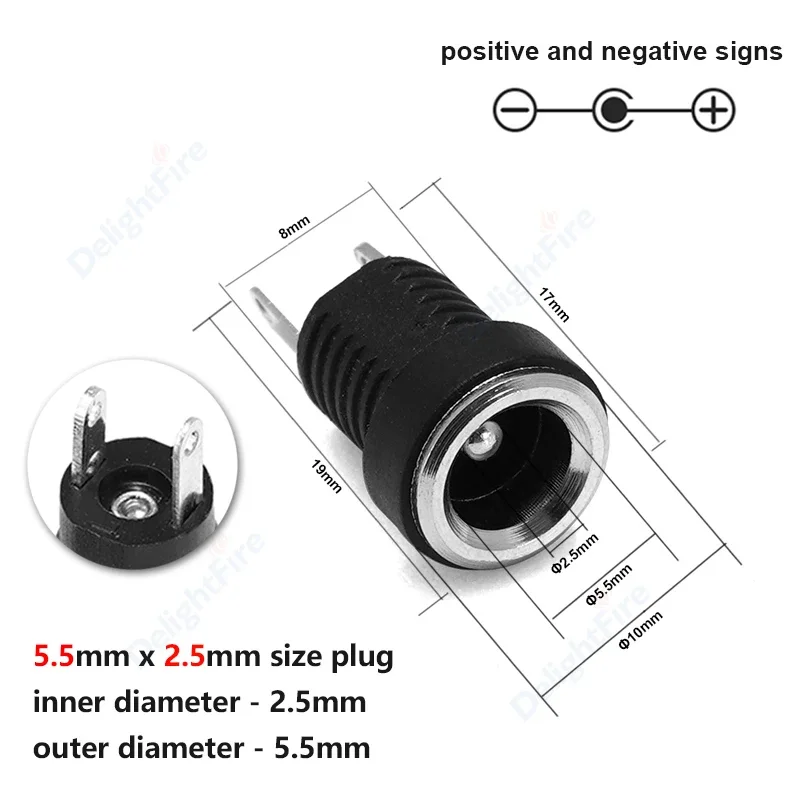 Be In Your Mind 10 Pezzi 5.5mm X 2.1mm Presa Femmina A 5.5mm X 2.5 - Foto 12