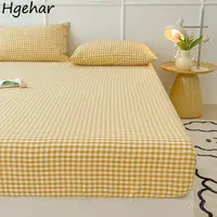 Sheets Sets Household 3pcs with Pillowcase Four Season Universal Protective Korean Fashion Soft Breathable Washable Mattress Ins 1
