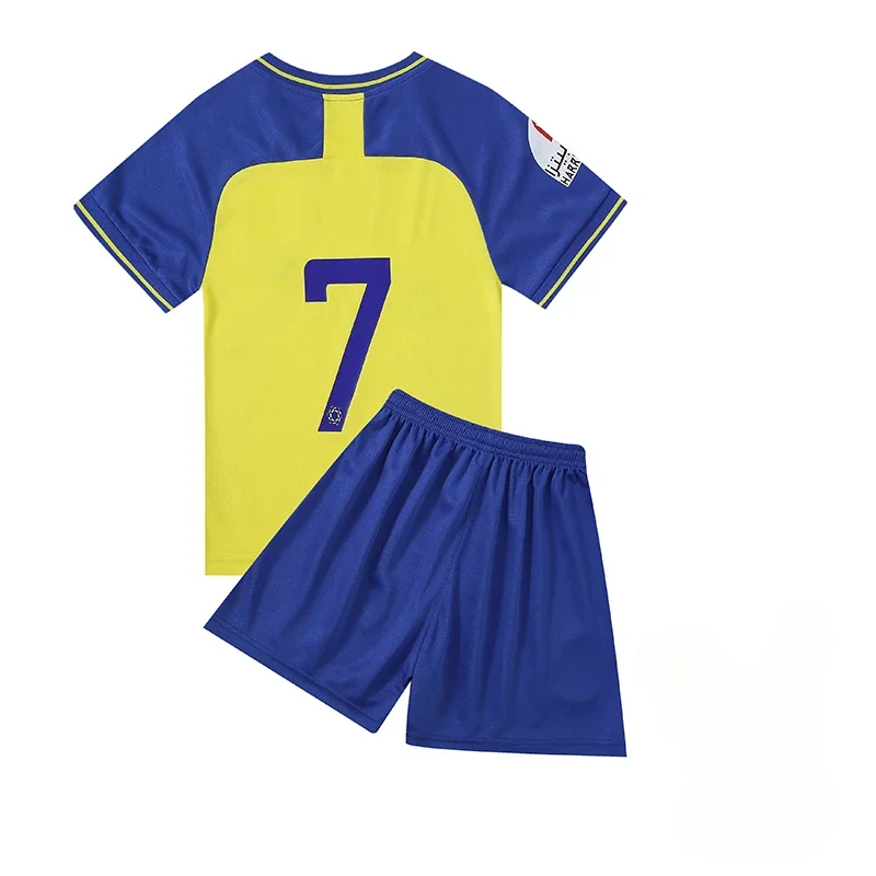 

#7 10# Kids Football Soccer JerseyTraining Uniforms for Boys Girls Youth Soccer Shirts and Shorts Set of 3 Ronaldo