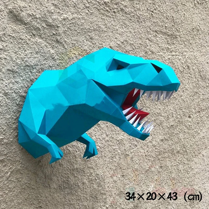 Tyrannosaurus Rex Paper Model Home Decor Living Room Wall Decoration DIY Dinosaur Animal Paper Craft 3D Mold Party Gifts Toys