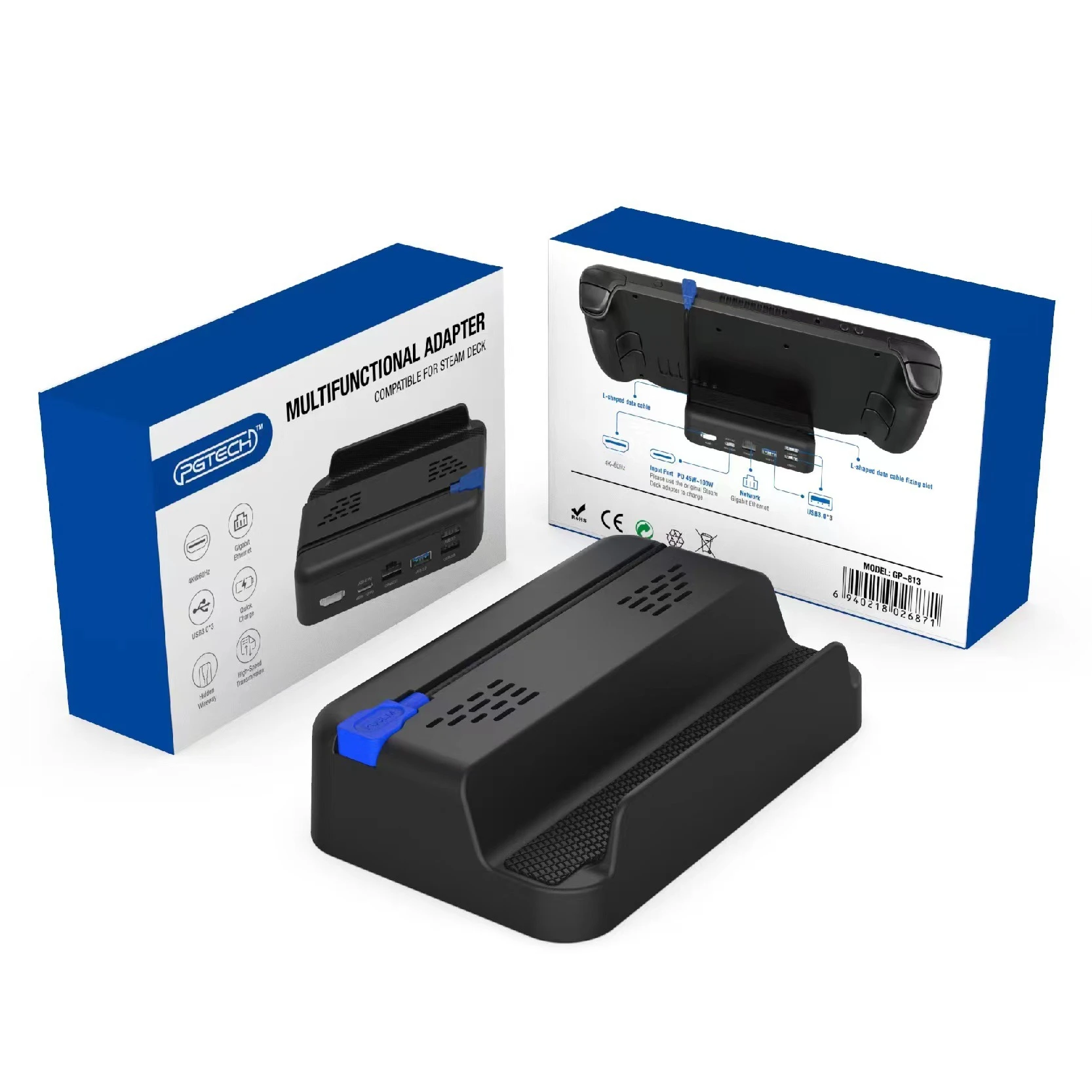 Per Steam Deck Dock Hub Holder Usb Type-C Charger Docking Station Supporto Base Tv Per Steamdeck Steam Deck Console Di Gioco