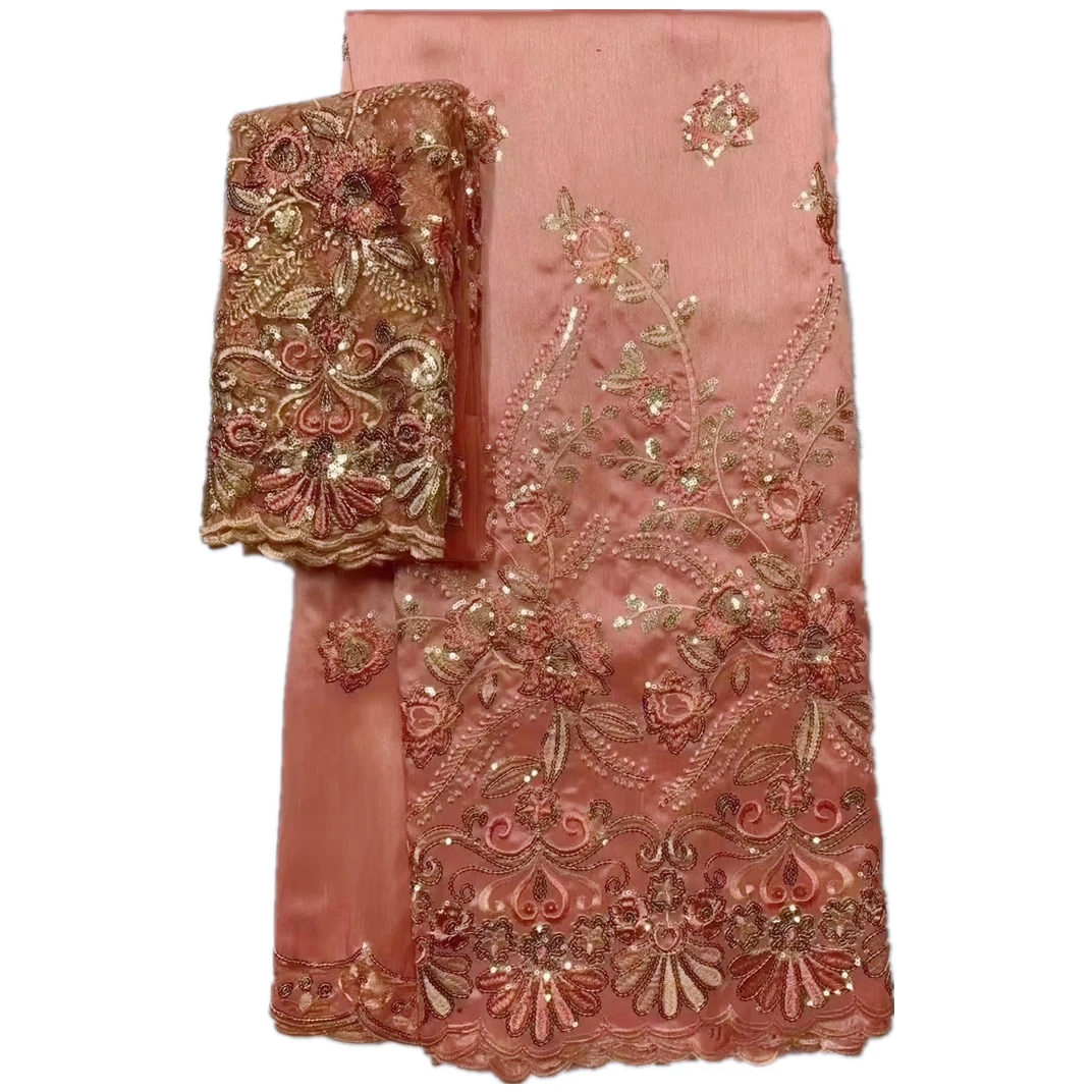 

African lace fabric with French lace, Nigerian style, high quality, for wedding dress, 2023