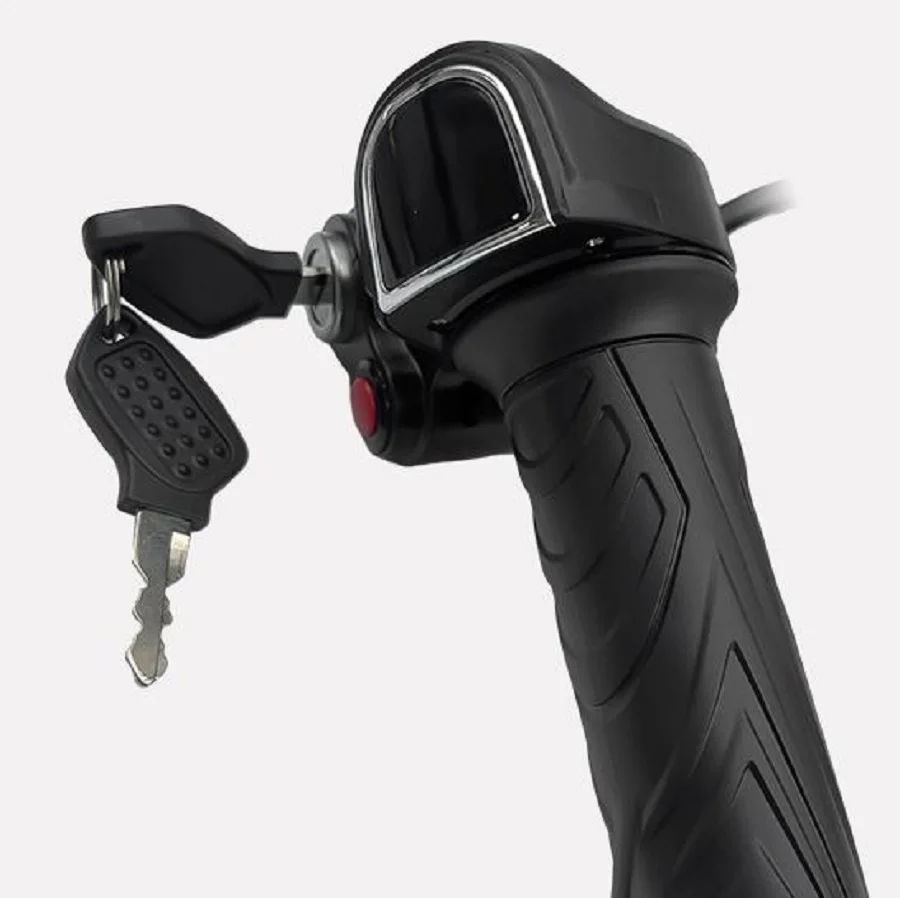 Poignée Accélérateur Vélo/scooter électrique 48V - Interface étanche 6 Broches, Interrupteur Arrêt/démarrage, Affichage Tension - Compatible Guidon 22mm - 9