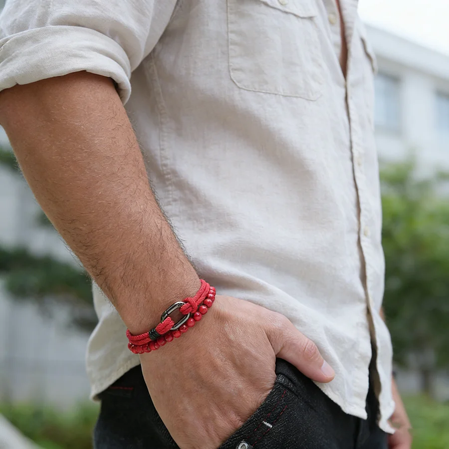 Noter 2-teiliges Herren-Armband-Set, ausgewählte hautfreundliche Materialien, 6 Farboptionen, Sport-Armband, schweißabsorbierend, lässig, vielseitig – Detail 7