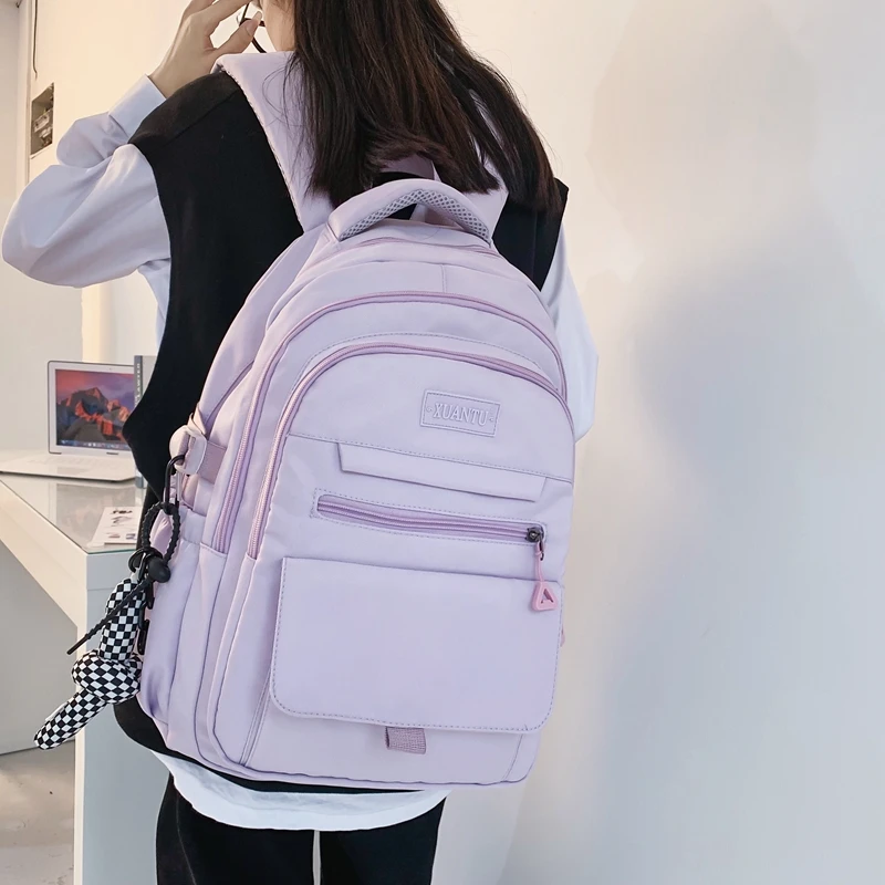 Trendy Women Backpack Nylon Female Harajuku School Bag College Book Lady Travel Backpack Kawaii Fashion Girl Bag Men Student New