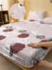 1 Simple modern Plant Flower Rose printed matte Fitted Sheet, bedroom printed bed cover, bedding (excluding pillowcases) 1