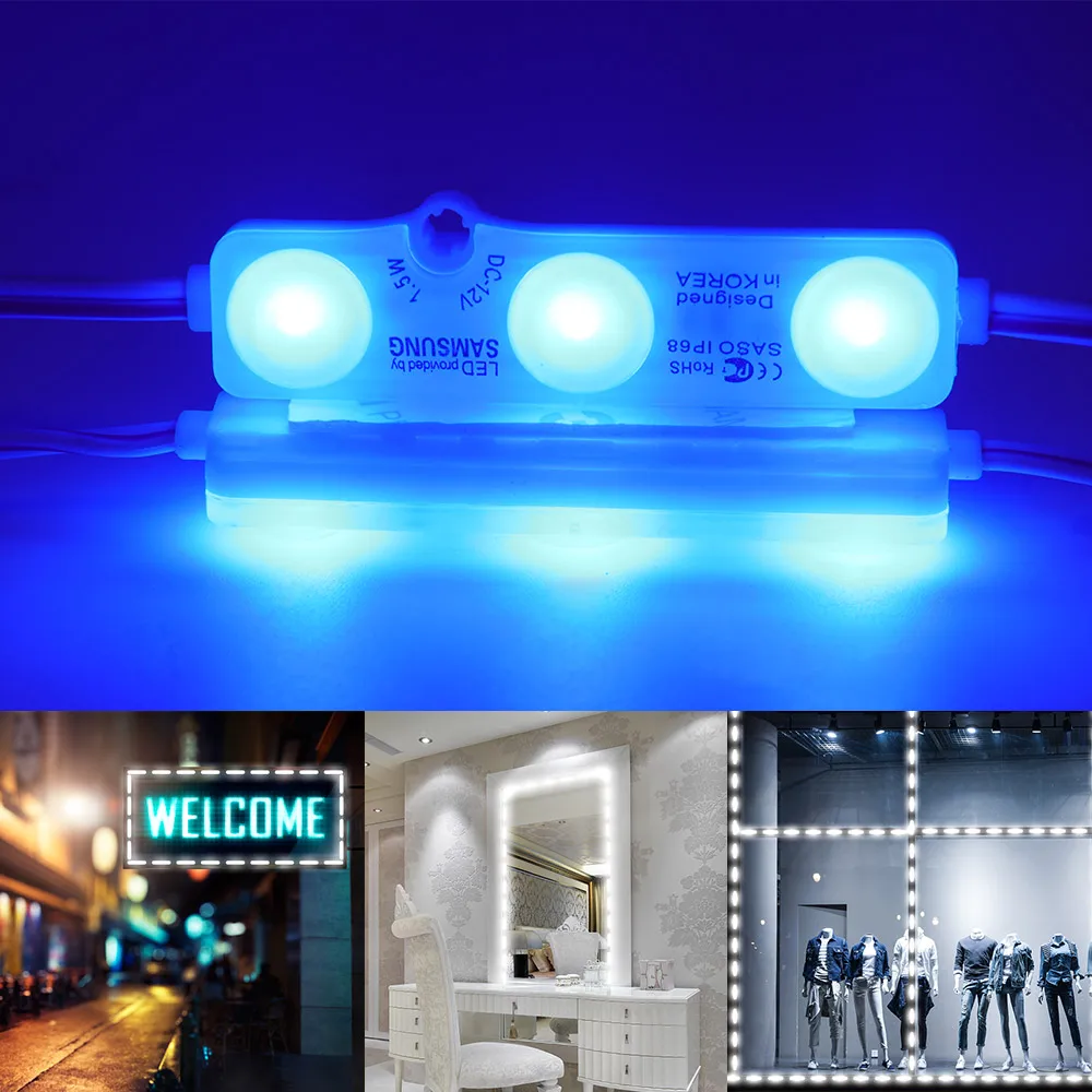 DC 12V Samsung Chip LED Module SMD 5630 3LEDs Module Lighting IP68 Waterproof Super Bright for LED Sign Shop Banner Channel Letters