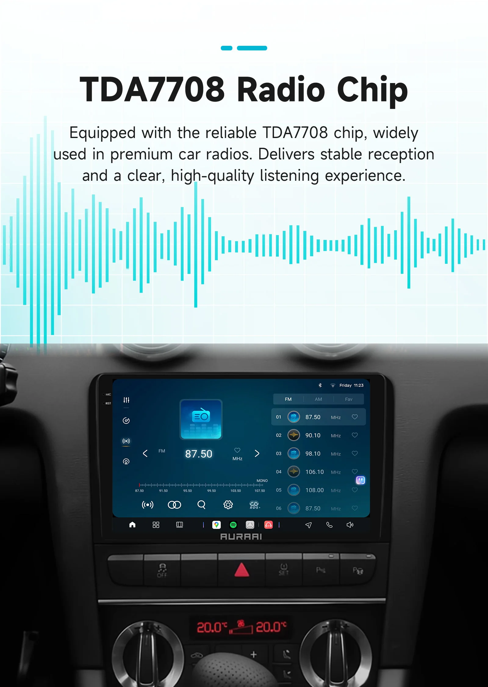 8G+256G AURAAI 2K Bildschirm für Audi A3 2 8P S3 2 RS3 1 2006-2013 Autoradio CarPlay Android Auto 4G WLAN GPS BT DSD ADAS Dual-Mikrofon – Detail 23