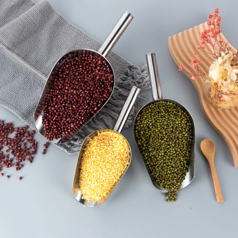 1pcs Durable Candy Ice Scoops Metal Tools Stainless Steel Home Kitchen Shovel Flour Dry Goods Party Bar et
