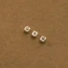 10pcs/Lot 925 Sterling Silver Cute Small Sqaure Sugar Loose Beads 3mm Handmade Beading Spacers DIY Silver Jewelry Accessories 3