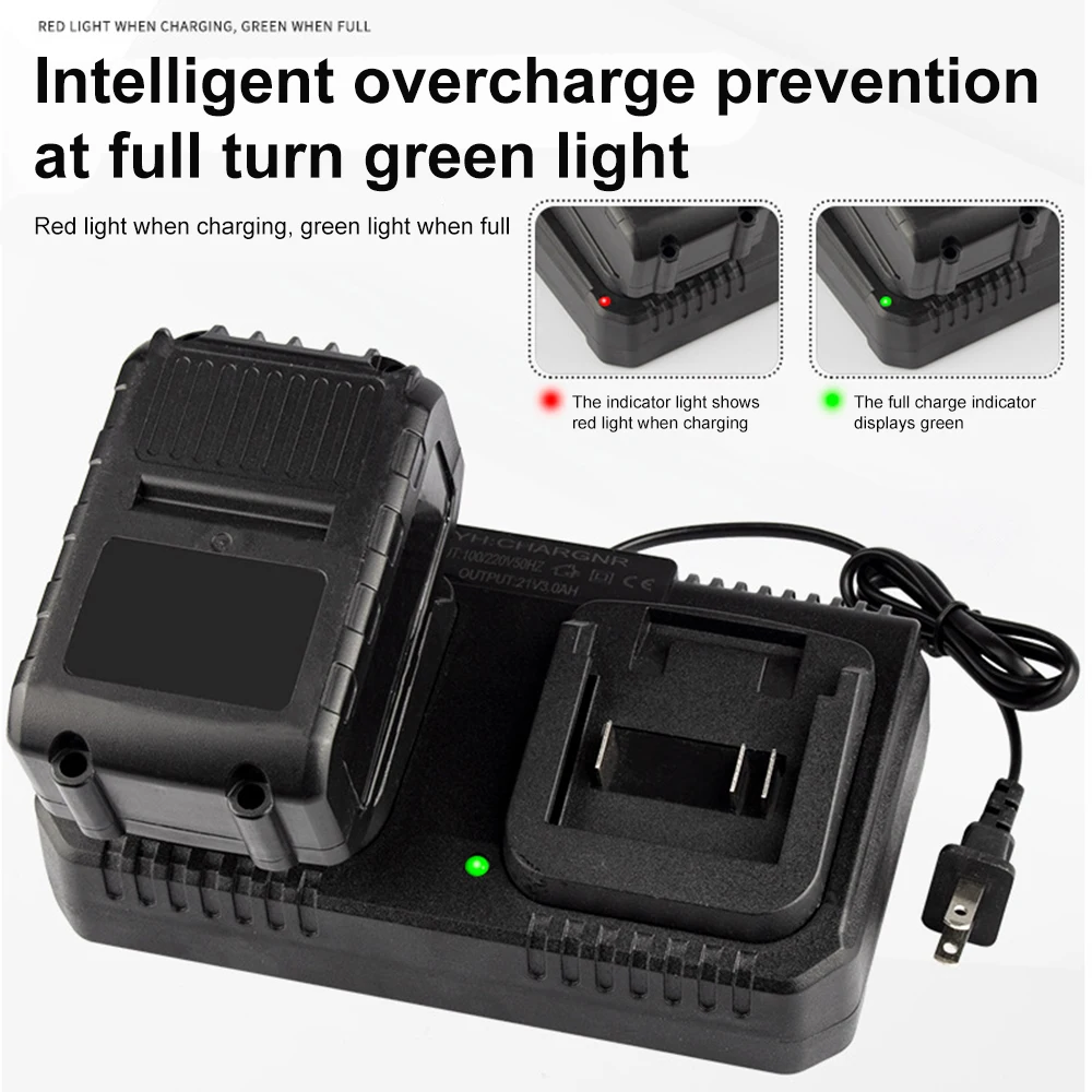 18V 21V 2A /3A Lithium Battery Charger for Makita Electric Drill Polishing Machine Lawn Mower Car Washer Battery Adapter