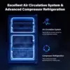 33 Bottle Wine Fridge, Dual Zone Wine and Beverage Refrigerator with Independent Temp & LED Control Panel, Freestanding W 5