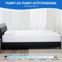 Матрас с 7 зонами 140x200 см, карманный пружинный матрас высотой 18 см, для коробчатой пружинной кровати, матрасы с двуспальной кроватью, твердость H3, средняя защита — изображение 5