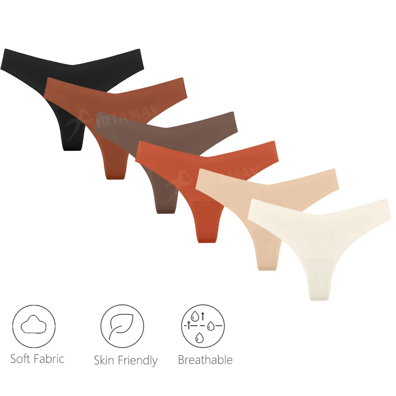 

Ultra thin breathable quick drying ice silk underwear with no trace invisible women's thin belt thong