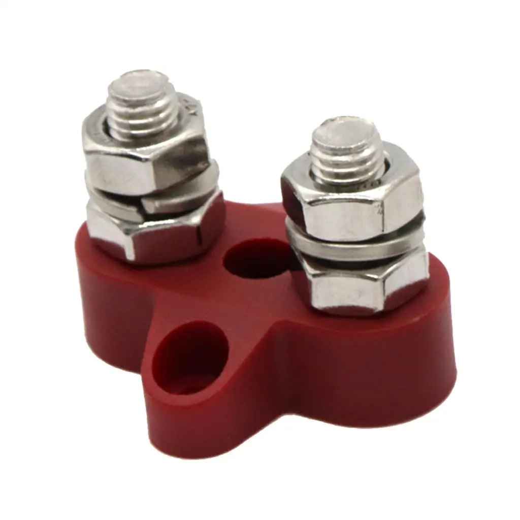 Red Junction Block Stainless Steel Insulated Terminal Stud M8