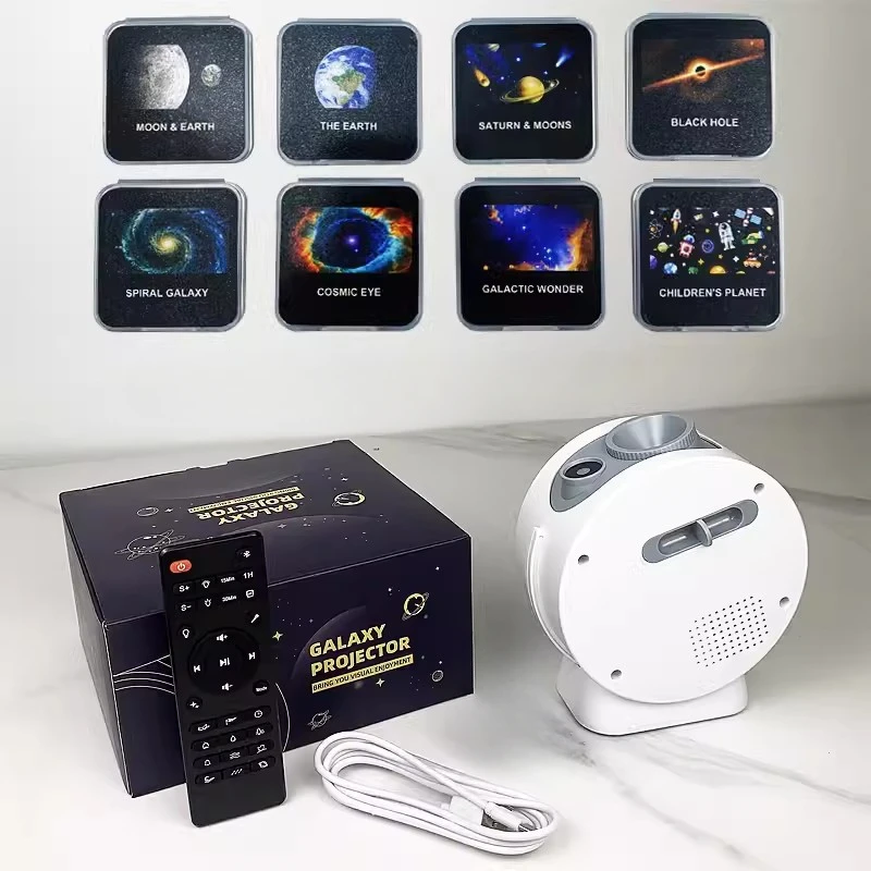 천문관 별 프로젝터 야간 조명, 원격 블루투스 스피커, 갤럭시 프로젝터, USB LED 램프, 침실 룸 장식, 8 in 1