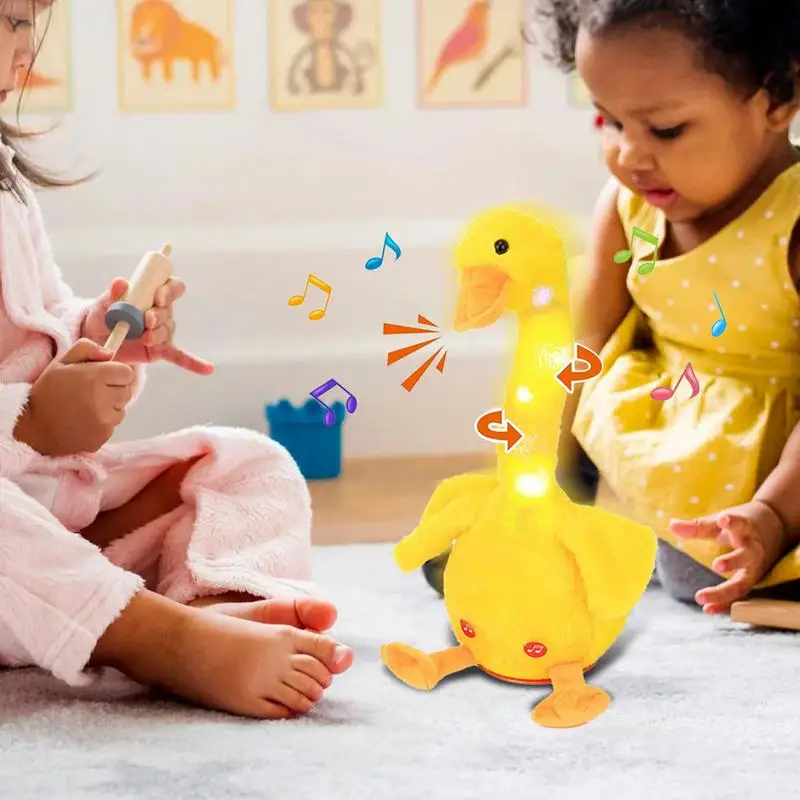 Dancing Duck Toy Cute Quack Dancing Duck Sing Babies Toy Soft Musical Can Repeat What You Said For Kids Bo
