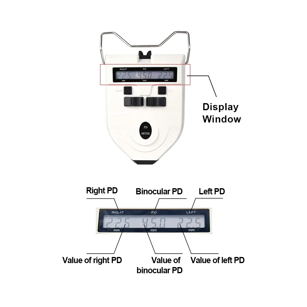 Optical Digital Pupilometer Distance Meter Led Pd Meter Pupilometer Pupil Distance Optical Instrument