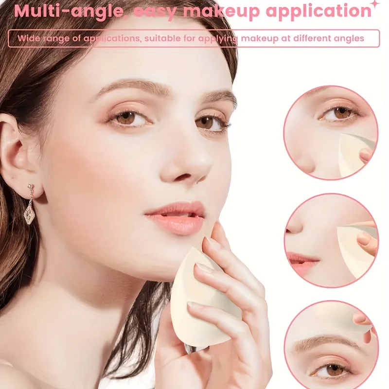 10Pcs Multi-Color Makeup Sponges - Hypoallergenic  for Liquid/BB Cream/Powder | Pore-Blurring Wet&Dry Application