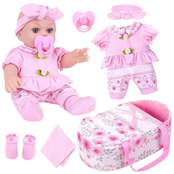 Simulation doll cute pink clothes with sleeping bag 30CM reincarnation doll girl gift 1