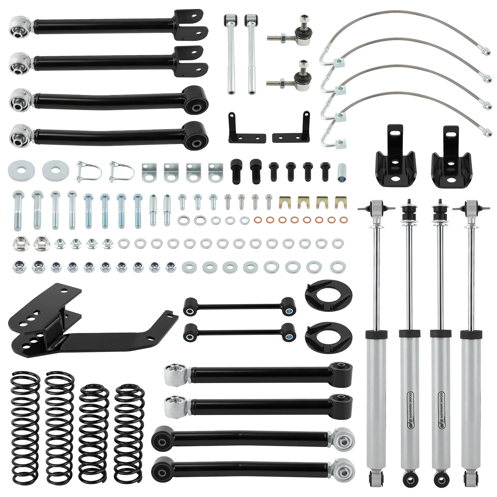 4in Lift Kit w/ Shock Absorbers for Jeep Wrangler JKU 4Door 20072018
