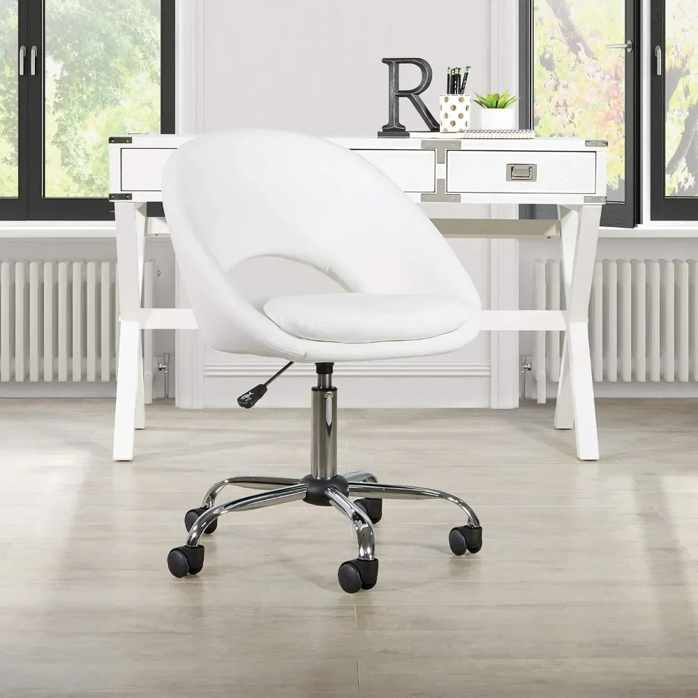 

Хромированный эргономичный стул для офисного стола, стулья из инженерной древесины, кресло из искусственной кожи с регулируемой высотой, диван для гостиной