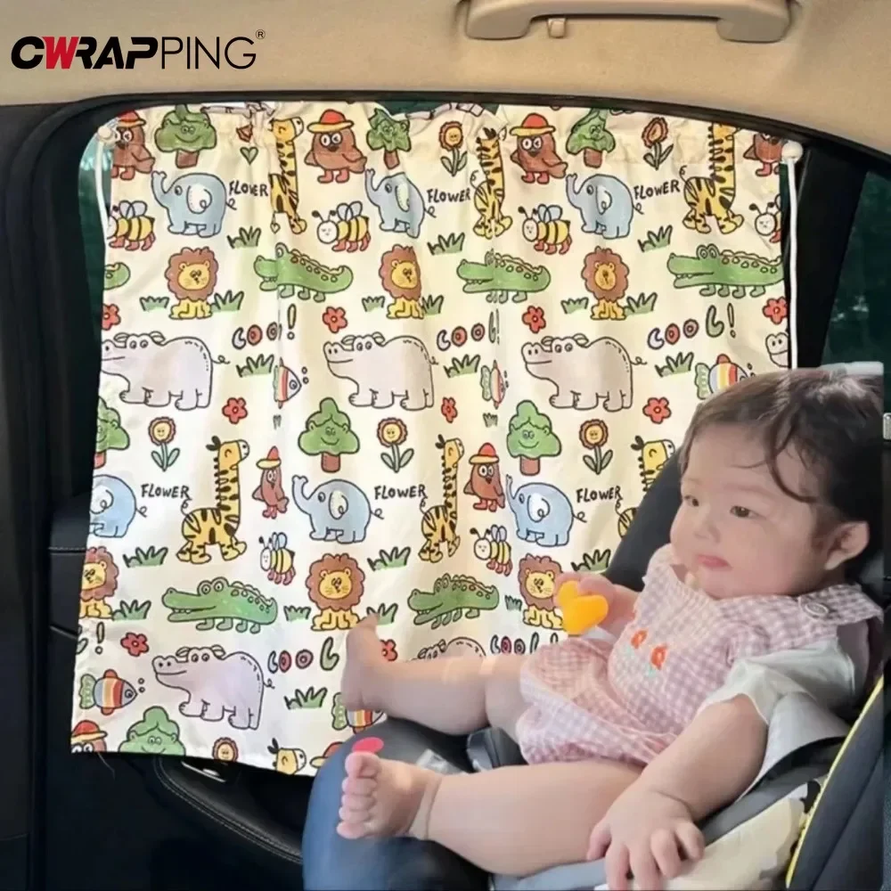 Suction Cup Curtain Car Window Sunshade Cover Cartoon Universal Side Window Sunshade UV Protection for Kid Baby Children window sunshade