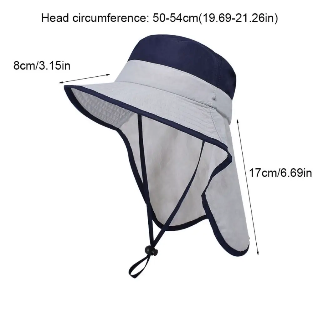 Solid color Children Shawl Sun Hat UV Protection Sun Protection Beach Cap Fisherman Hat Large Brim Sunscreen Bucket Hat Toddler