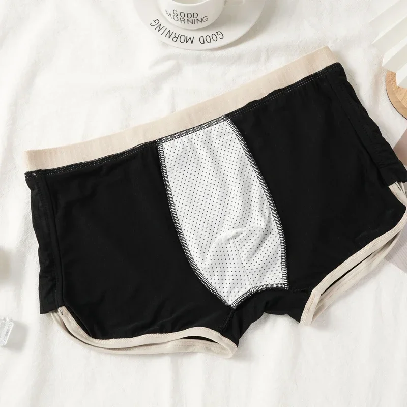 2 PCS/SET Men's Boxer Shorts Underwear Man Underpants Sexy Panties Striped Homme U Convex Shorts Lingerie Male Boxers