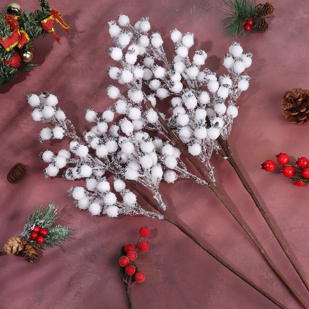 1PC 57CM Long Artificial Fake Plant White Berry Picks Stems Home Decoration  Accessories DIY Crafts Christmas Decor Artificiales - AliExpress