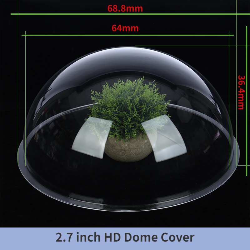 2.7 inch Small CCTV Camera Dome Glass Protective Cover Acrylic PC Hemisphere Shell Clear Color Size