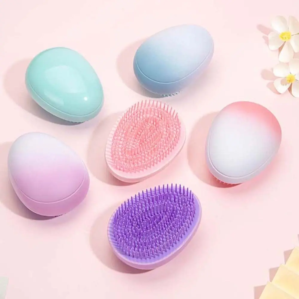 

Hairdressing Egg Shape Massage Comb Gradient Color Hair Smoothing Combs Women Scalp Massage Comb Hair Care Hair Styling Tool