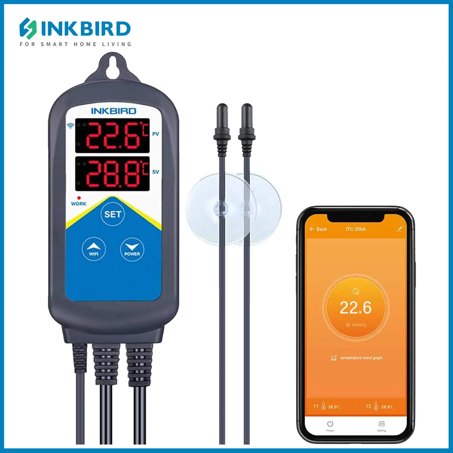 INKBIRD ITC-306A WIFI Aquarium Temperature Controller 1200W - Main Image