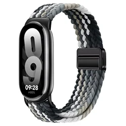 Breathable Braided Loop Magnetic Strap - Mi Band 10 (Black Clever)
